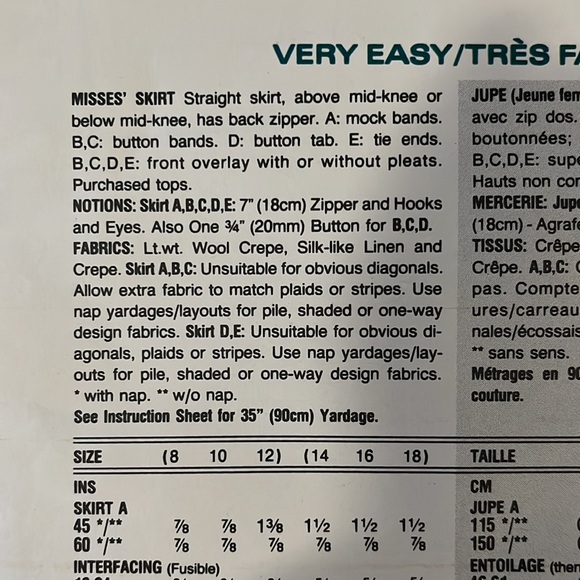 Vintage Skirt Sewing Pattern: Vogue’s Basic Design - Picture 4 of 5